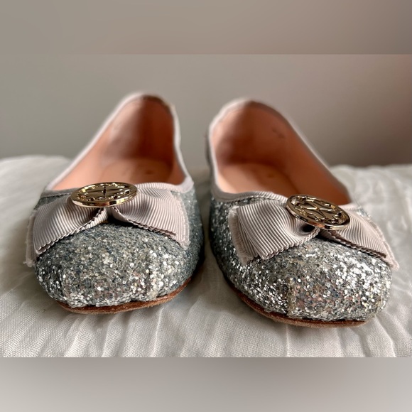 kate spade ♠️ Fontana Too Silver Glitter Ballet size 8.5 - Picture 5 of 11